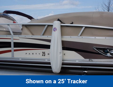 pontoon boat fender shown on a 25 foot tracker pontoon boat